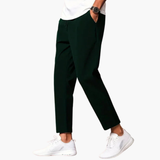 Slim fit men's pants with elastic waistband and side pockets
