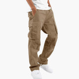 Men's cargo pants with multiple pockets and fitted waist