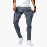Men's tapered fit cargo pants with elastic waistband
