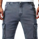 Men's tapered fit cargo pants with elastic waistband