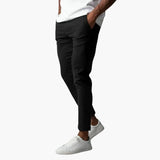 Men's chino pants with button closure