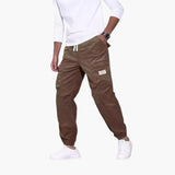 Men's ribbed surface pants with multiple pockets
