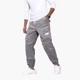 Men's ribbed surface pants with multiple pockets