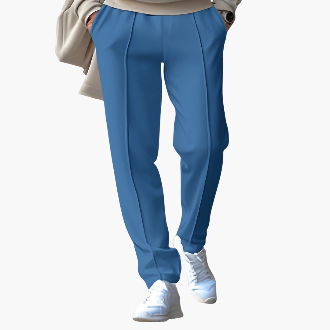 Men's pants with side pockets and elastic waistband