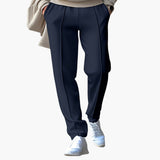 Men's pants with side pockets and elastic waistband