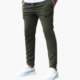 Men's slim fit pants with side and back pockets