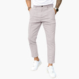 Men's slim fit casual ankle pants with front seam