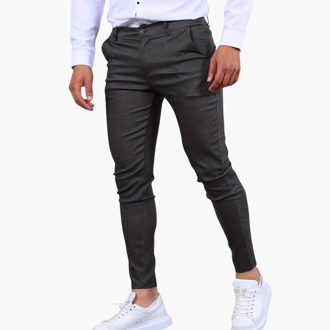 Slim men's pants with side pockets