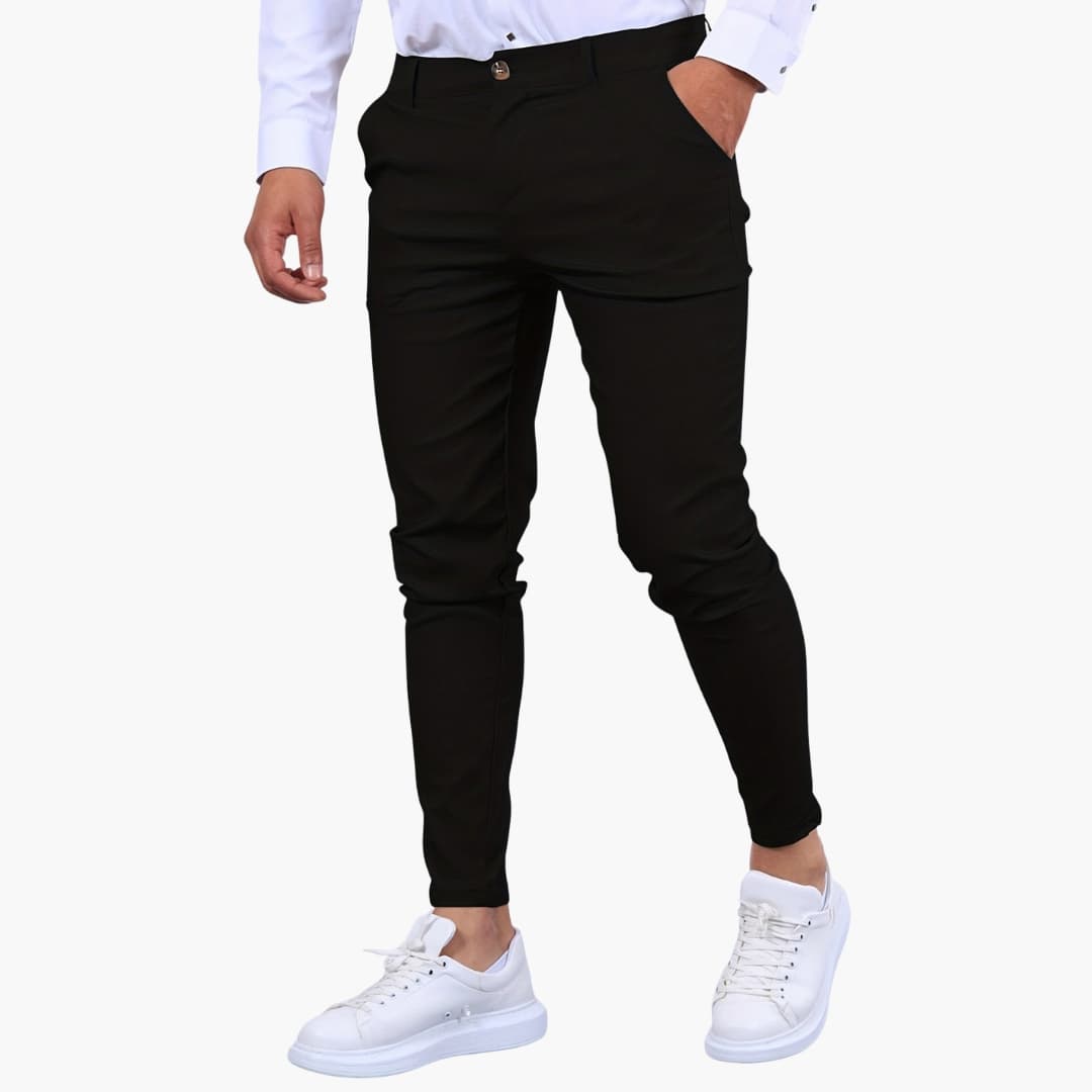 Slim men's pants with side pockets