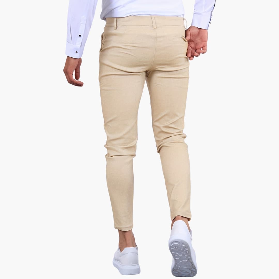 Slim men's pants with side pockets