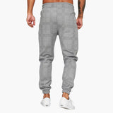 Men's checkered jogger pants with side pockets