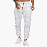 Men's checkered jogger pants with side pockets