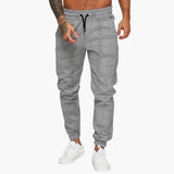Men's checkered jogger pants with side pockets