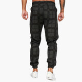 Men's checkered jogger pants with side pockets