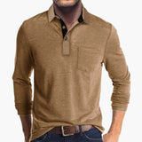 Men's Long Sleeve Polo with Chest Pocket