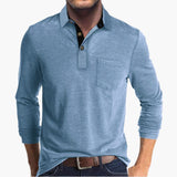 Men's Long Sleeve Polo with Chest Pocket