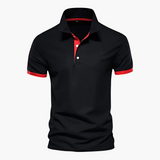 Men's polo shirt with contrast collar and short sleeves