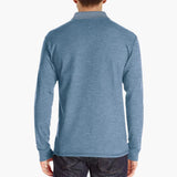 Men's polo with buttoned placket and chest pocket