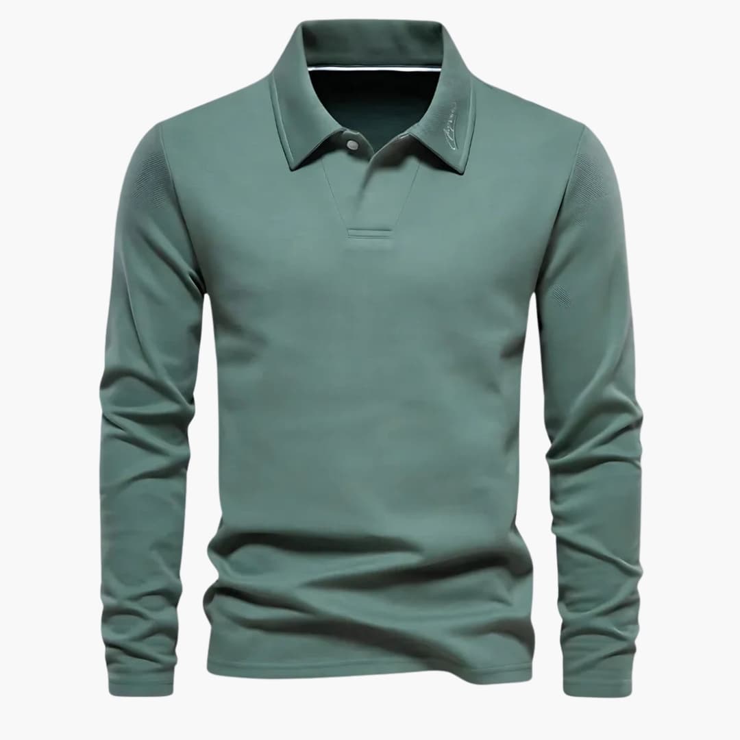 Men's polo with classic collar and slim fit