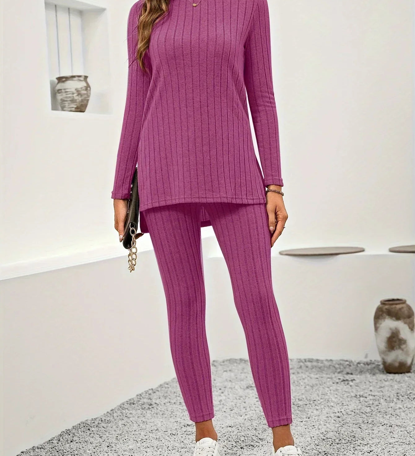 Callie | Women Ribbed Knit Lounge Set
