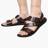 Men's sandals with adjustable strap and crossed strap design