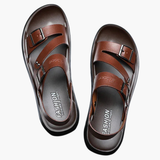 Men's sandals with adjustable strap and crossed strap design