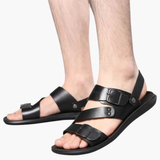 Men's sandals with adjustable strap and crossed strap design