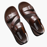 Men's sandals with adjustable strap and crossed strap design