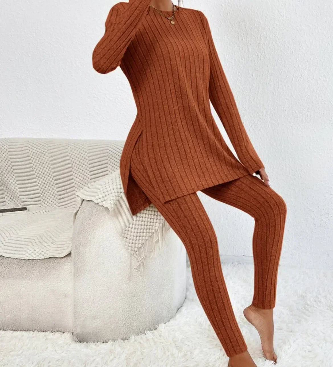 Callie | Women Ribbed Knit Lounge Set