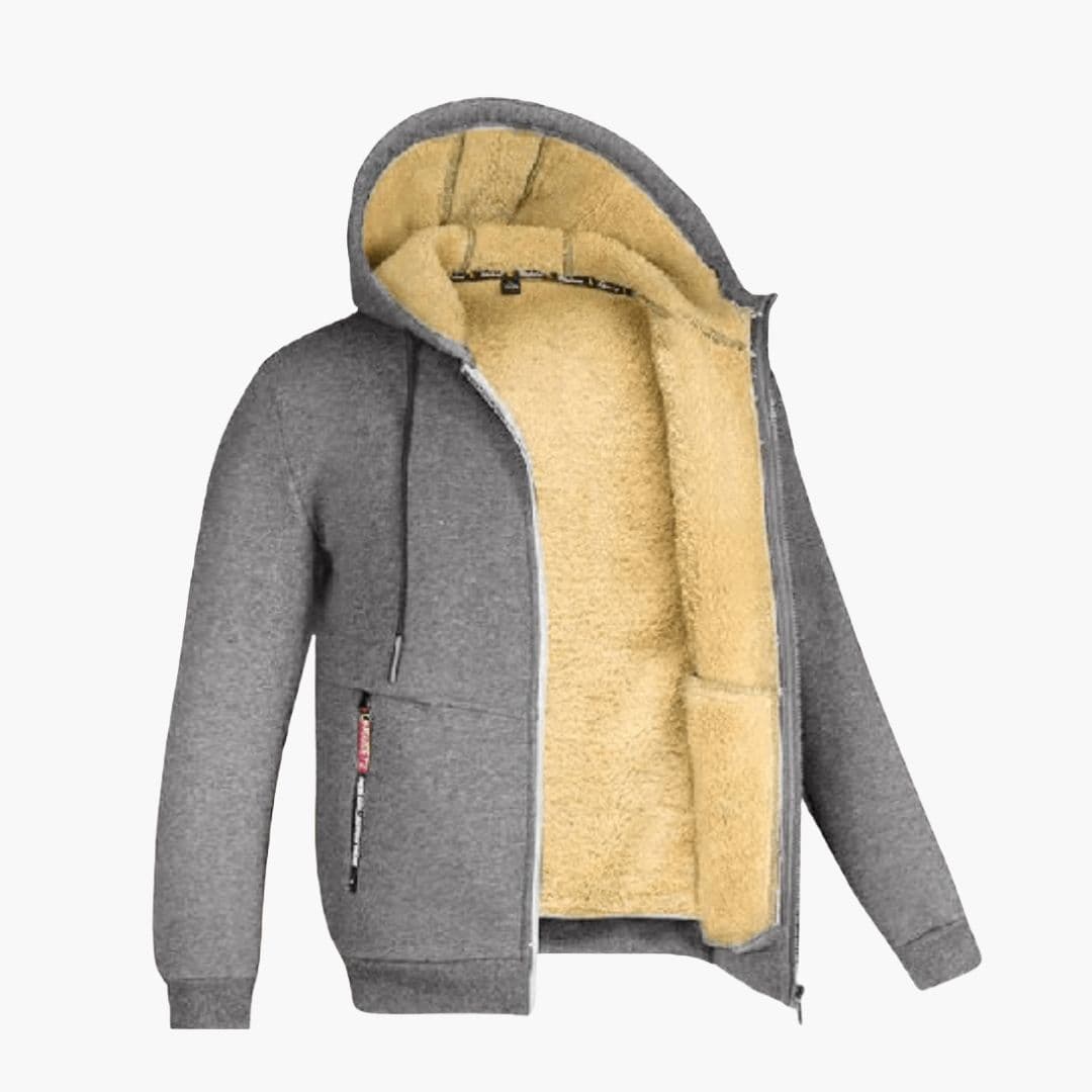 Men's Zip-Up Hoodie with Fleece Lining