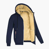 Men's Zip-Up Hoodie with Fleece Lining