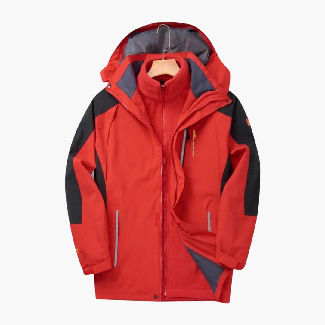 Men's 3-in-1 outdoor jacket with hood