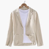 Men's Blazer Jacket with Notched Lapel Collar