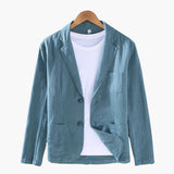 Men's Blazer Jacket with Notched Lapel Collar