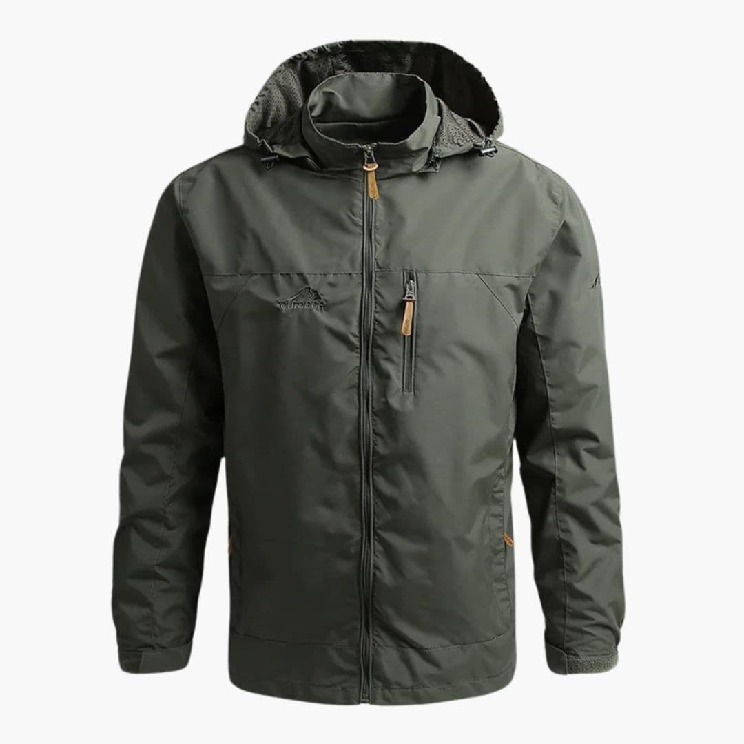 Men's Hoodie Jacket with Zipper Closure and Pockets