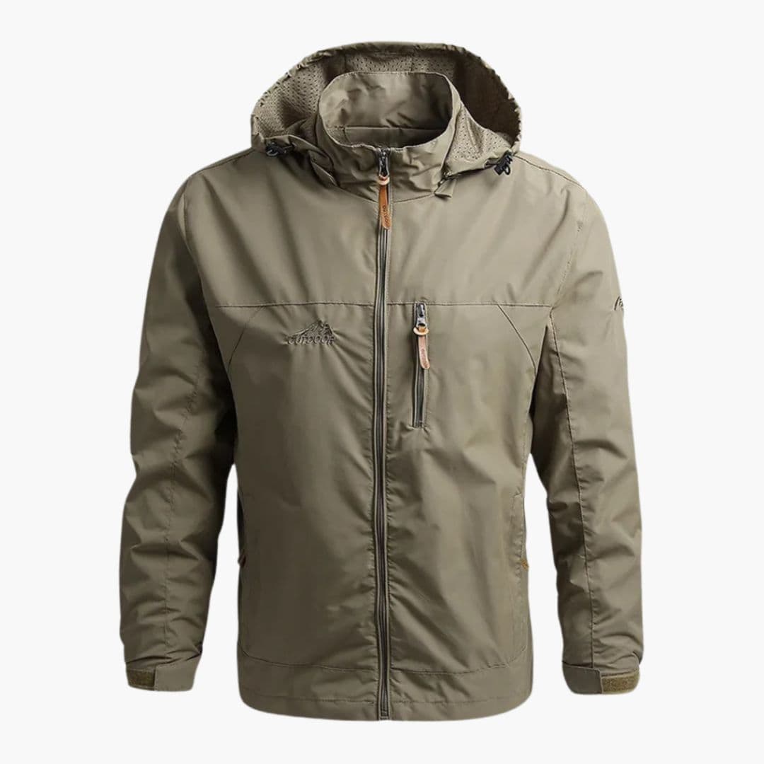 Men's Hoodie Jacket with Zipper Closure and Pockets