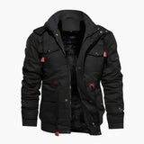 Men's Hoodie Jacket with Multiple Front Pockets