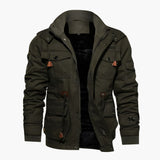 Men's Hoodie Jacket with Multiple Front Pockets