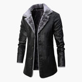 Men's Jacket with Button Closure and Notched Collar