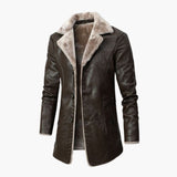 Men's Jacket with Button Closure and Notched Collar