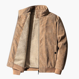 Men's Corduroy Jacket with Zipper Closure