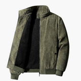 Men's Corduroy Jacket with Zipper Closure