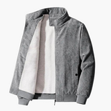 Men's Corduroy Jacket with Zipper Closure