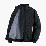 Men's Quilted Jacket with Inner Lining and Front Zipper Closure