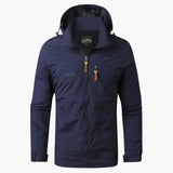 Men's Hoodie Jacket with Front Zipper Closure and Chest Pocket