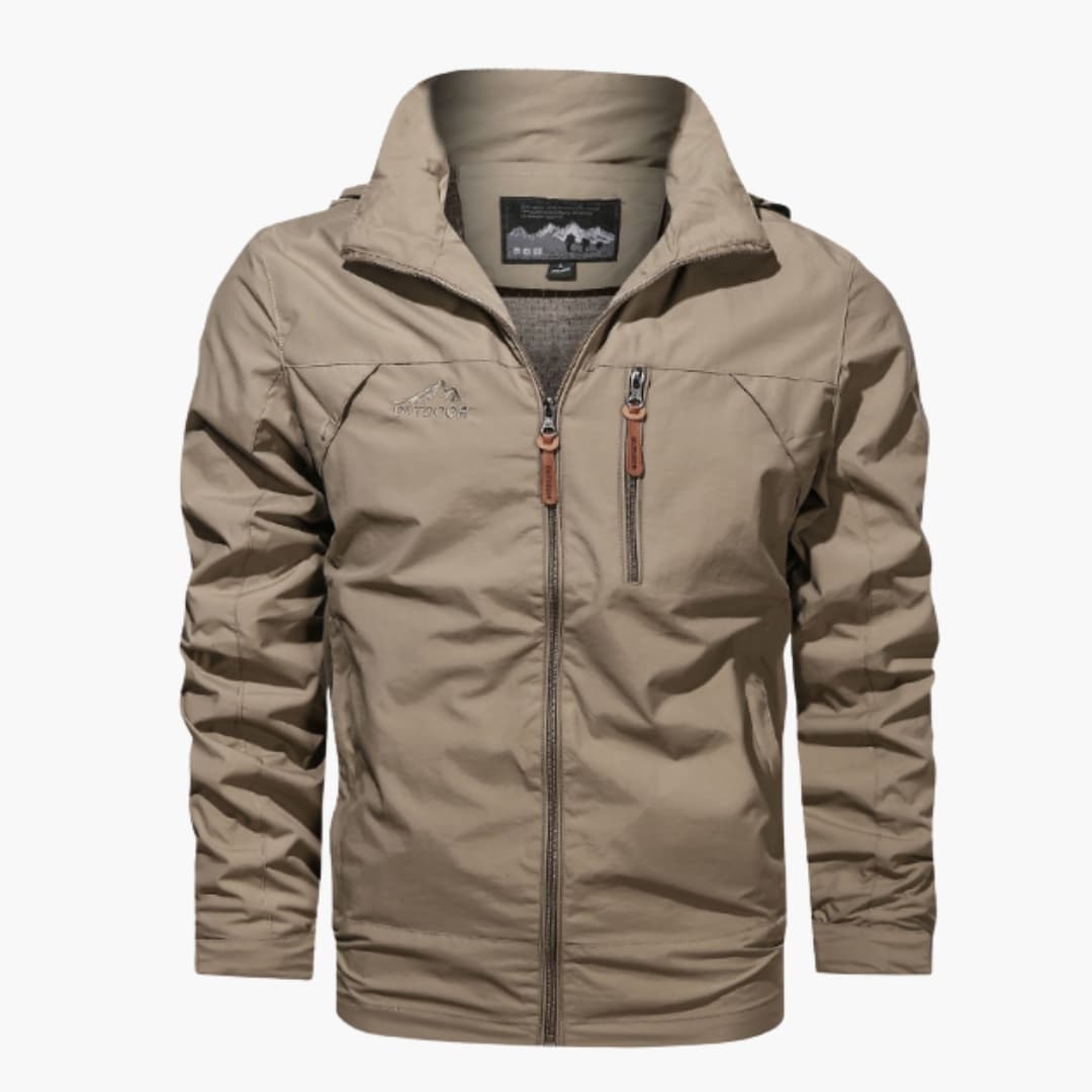 Men's Hoodie Jacket with Front Zipper Closure and Chest Pocket