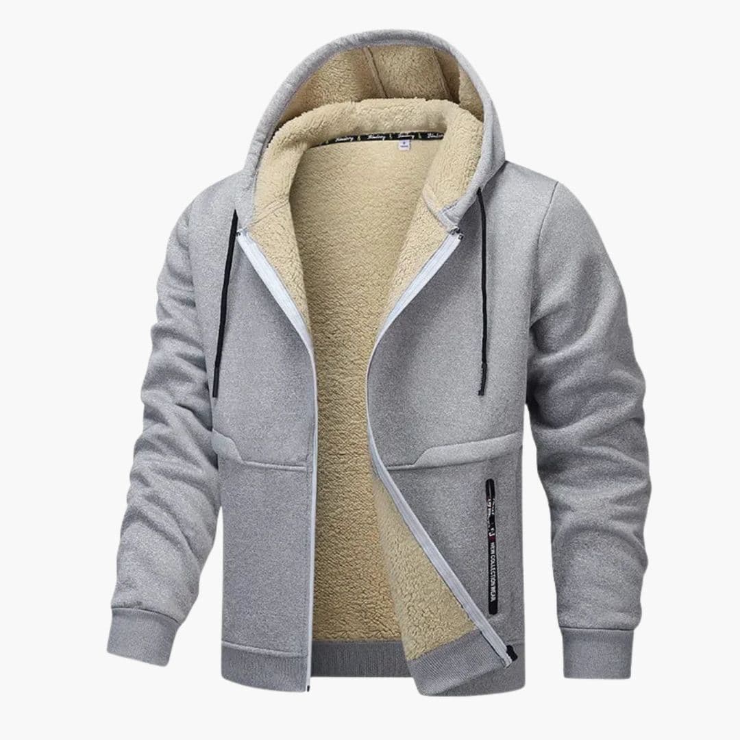 Men's hooded jacket with inner lining