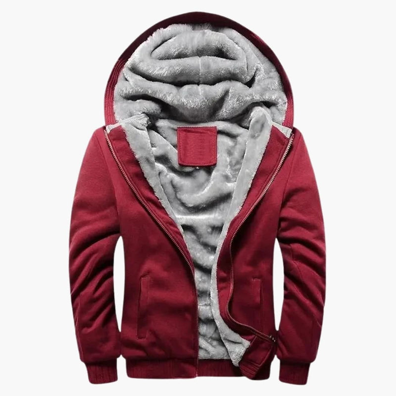 Men's hooded jacket with zip closure and front pockets