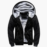 Men's hooded jacket with zip closure and front pockets