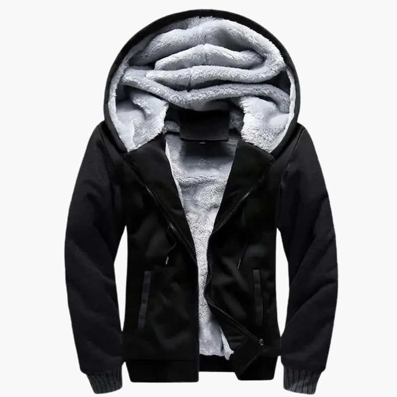 Men's hooded jacket with zip closure and front pockets